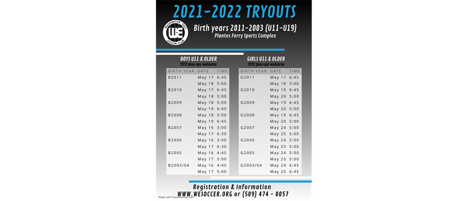 2021-2022 Tryouts 